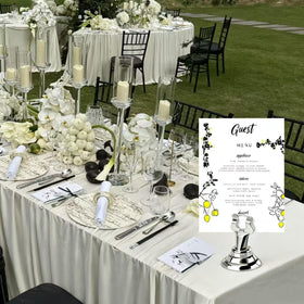 HugeLooy compact table card holder in silver for quick event setup.