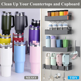 HuggieGems fridge-mounted organizer with hooks and lid for versatile use