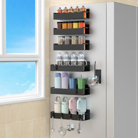 HuggieGems magnetic fridge holder keeps cups securely on metal surfaces.