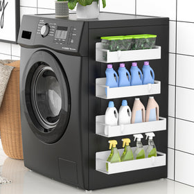 HuggieGems magnetic-spice-rack-fridge-array-white shows space-saving fridge organization.
