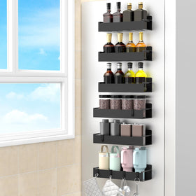 HuggieGems magnetic spice rack front view with secure fridge mounting.