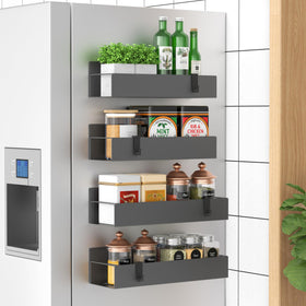 HuggieGems magnetic spice rack side-mount keeps everyday spices within easy reach
