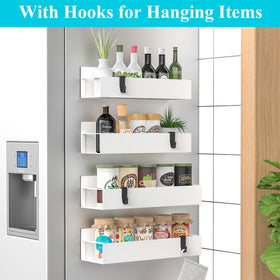 HuggieGems magnetic spice rack side view demonstrates slim profile that saves space.