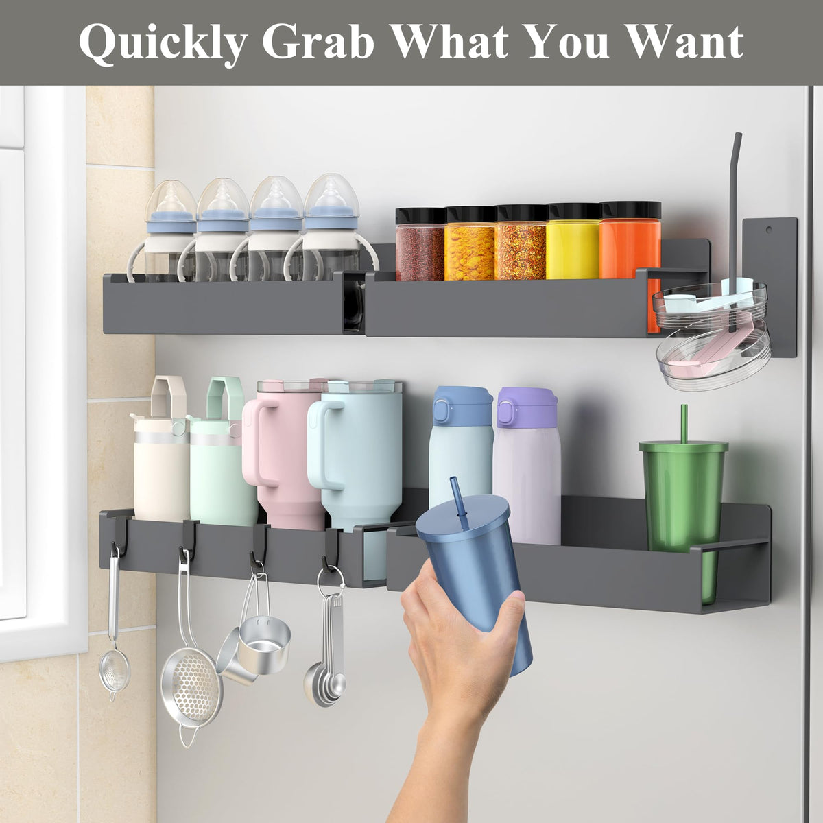 HuggieGems rustproof metal construction ensures durable kitchen organization