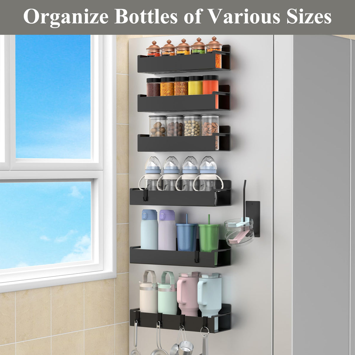 HuggieGems space-saving design frees counter space in small kitchens.