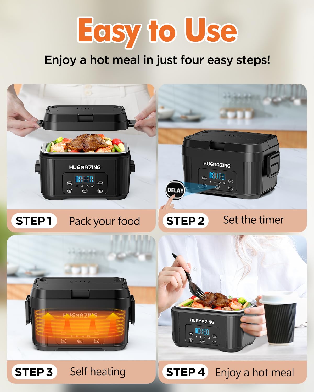 Hugmazing 12-liter container highlights generous capacity for meals