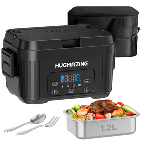 Hugmazing cordless lunch box front view, emphasizing portability for meals on the go