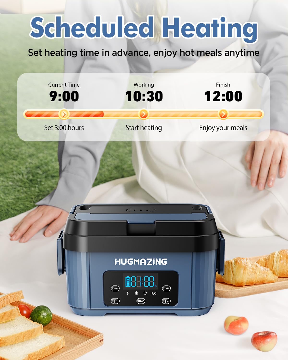 Hugmazing one-point-two-liter container provides ample space for leftovers and soups.