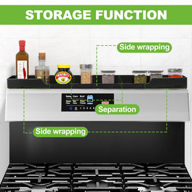 Hugro Tarfive 3-zone partition highlights organized oil bottles and spices.