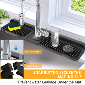 Hugro Tarfive snap-lock design secures ends behind the faucet to prevent leaks.