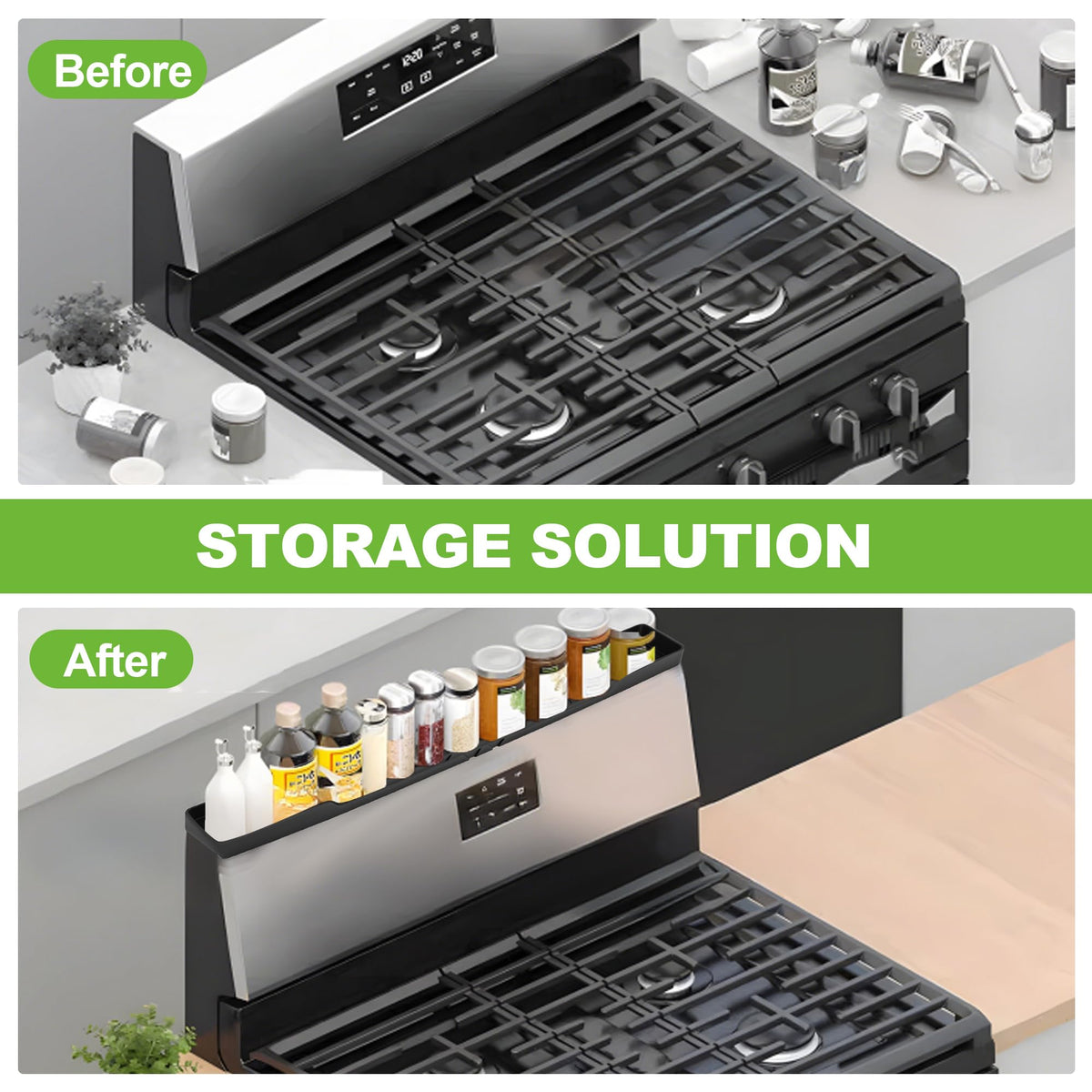 Hugro Tarfive strong magnets grip securely on stove surfaces.