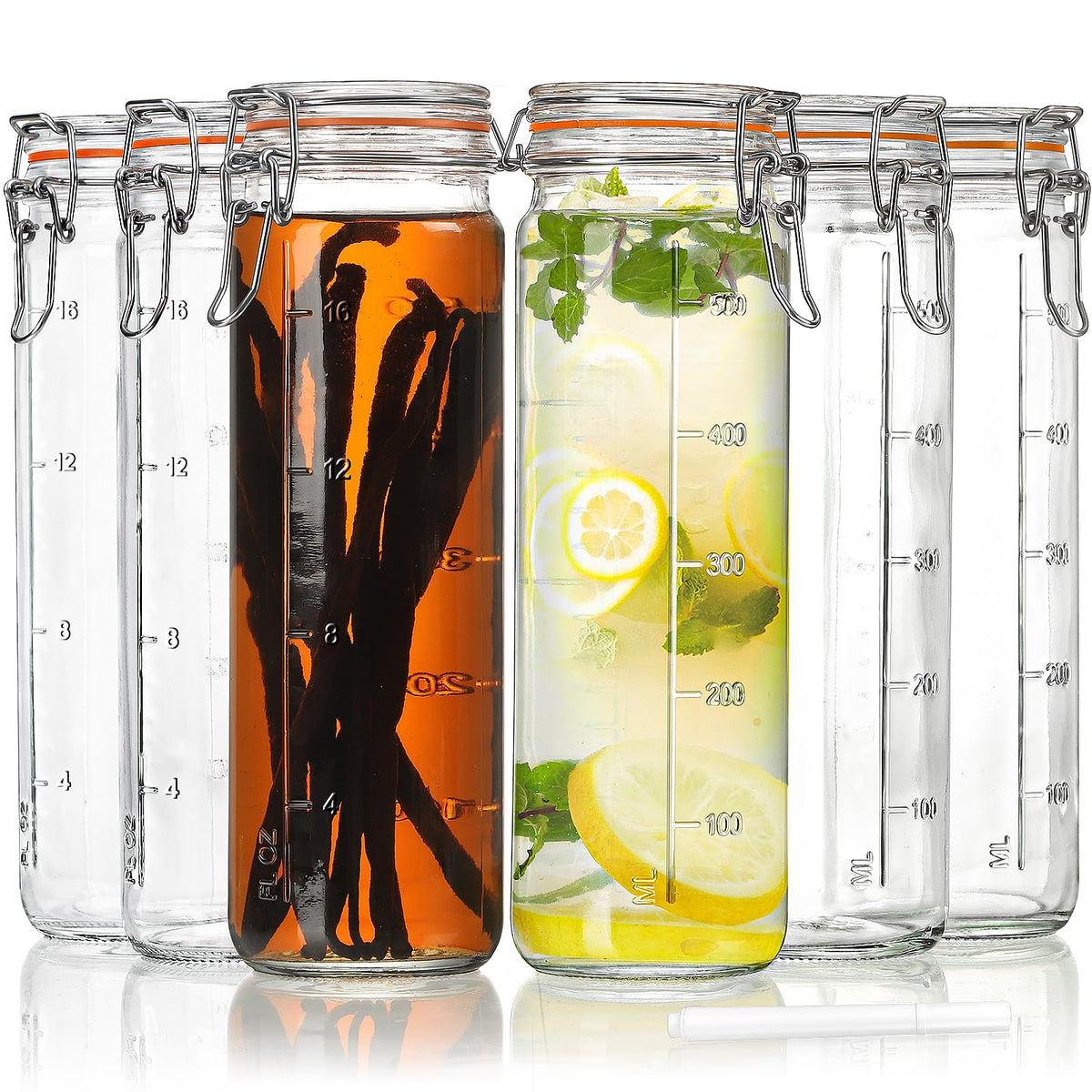Huichuiero 20oz glass jar with airtight lid for fresh vanilla extract storage