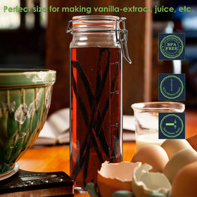 Huichuiero transparent glass canister displays contents clearly for quick portion checks