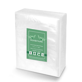 HUISPARK vacuum sealer bags 5.1x7 clear, ideal for clear visibility and durable freezer storage.