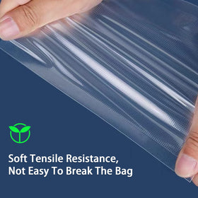 HUISPARK resizeable top-open bags fit different portions without pre-trimming.