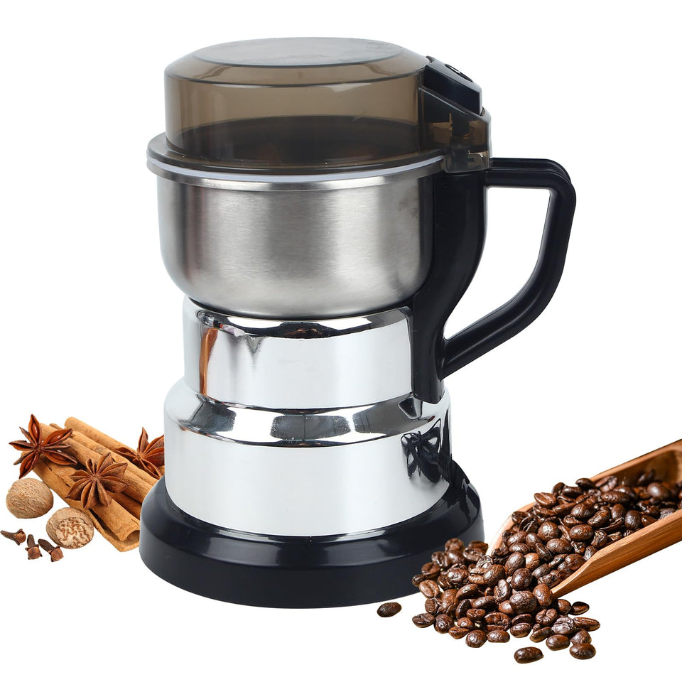 Huitban electric coffee grinder front view for quick, fresh grounds.