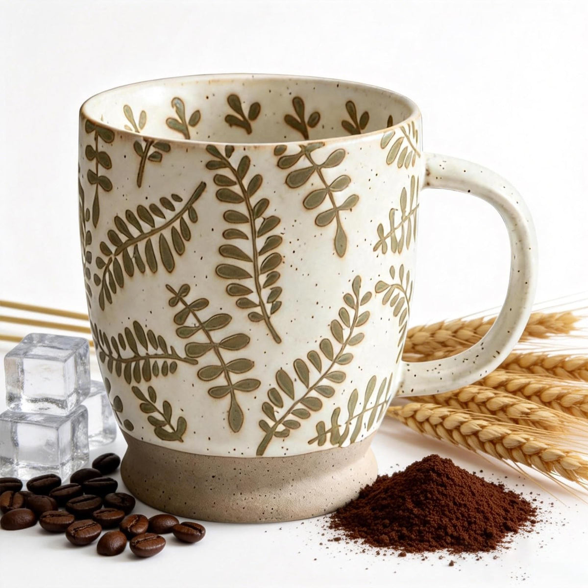 Hujgeis 18 Oz mug with hand-drawn design for large hot beverages.