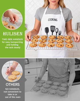 HULISEN 304 stainless steel cooling rack right view highlights rust-resistant design