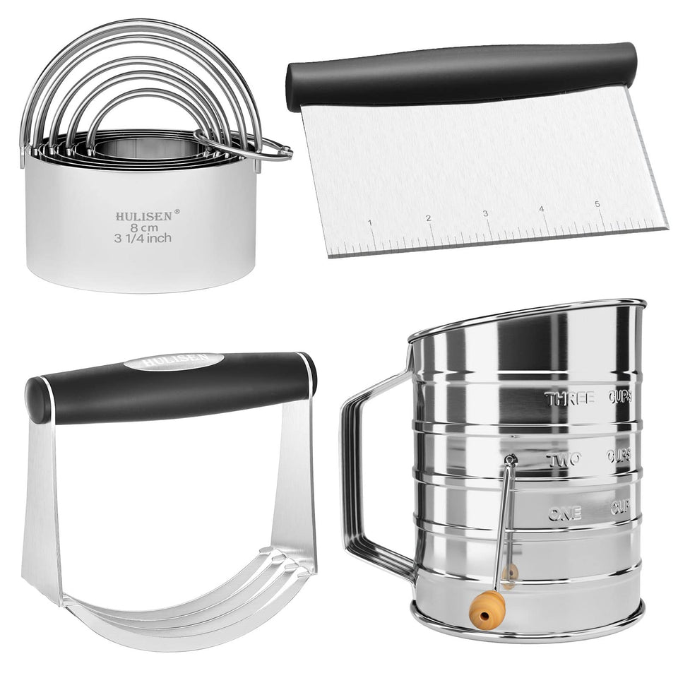 HULISEN 4 in 1 pastry cutter set for versatile baking tools
