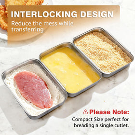 HULISEN breading pans stainless steel with mirror finish for lasting use