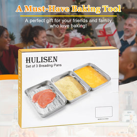 HULISEN breading pans three-slot design keeps prep tidy and steady