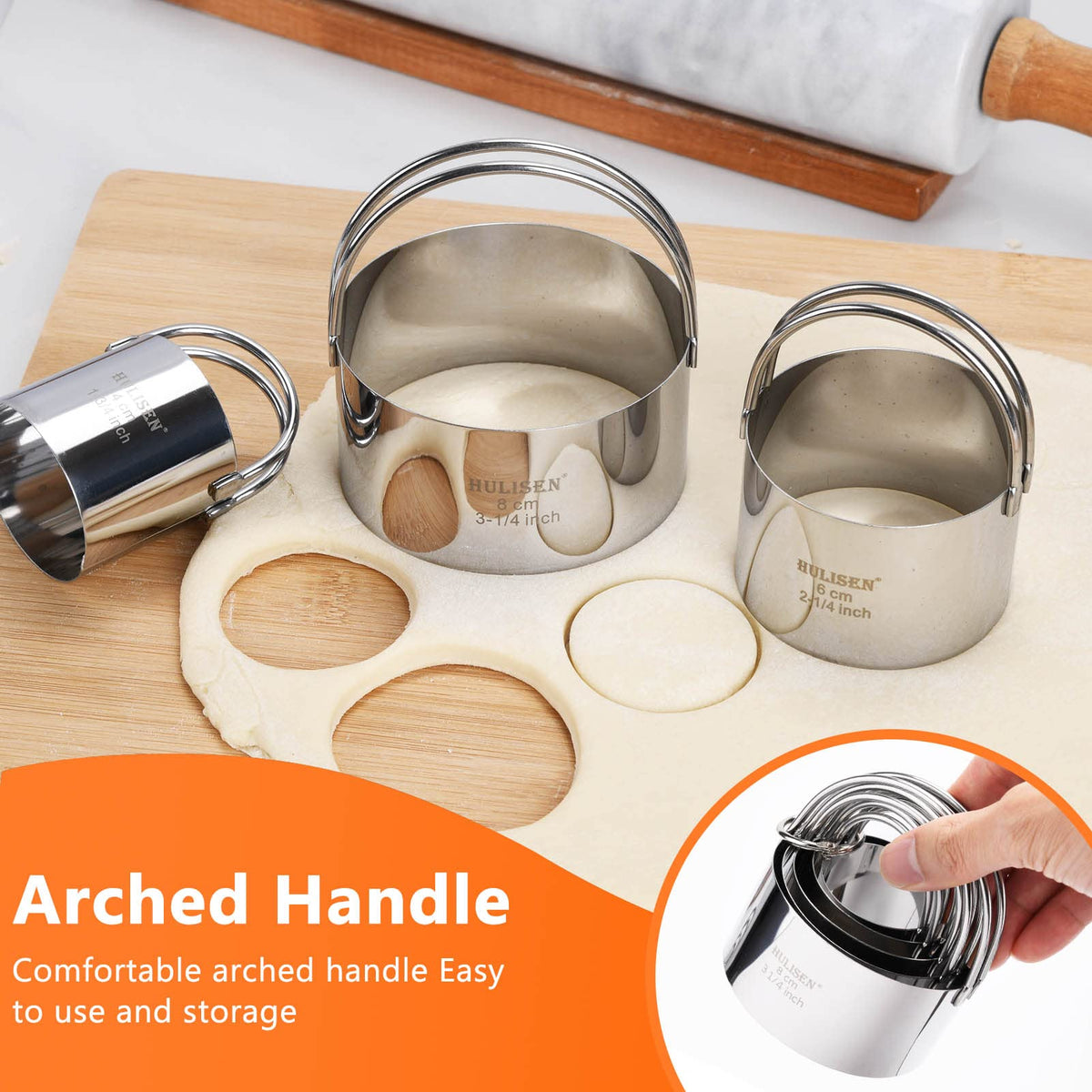 HULISEN five cookie cutters in sizes for versatile bake shapes