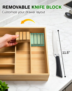 HULISEN deep drawer-friendly design fits standard kitchen drawers