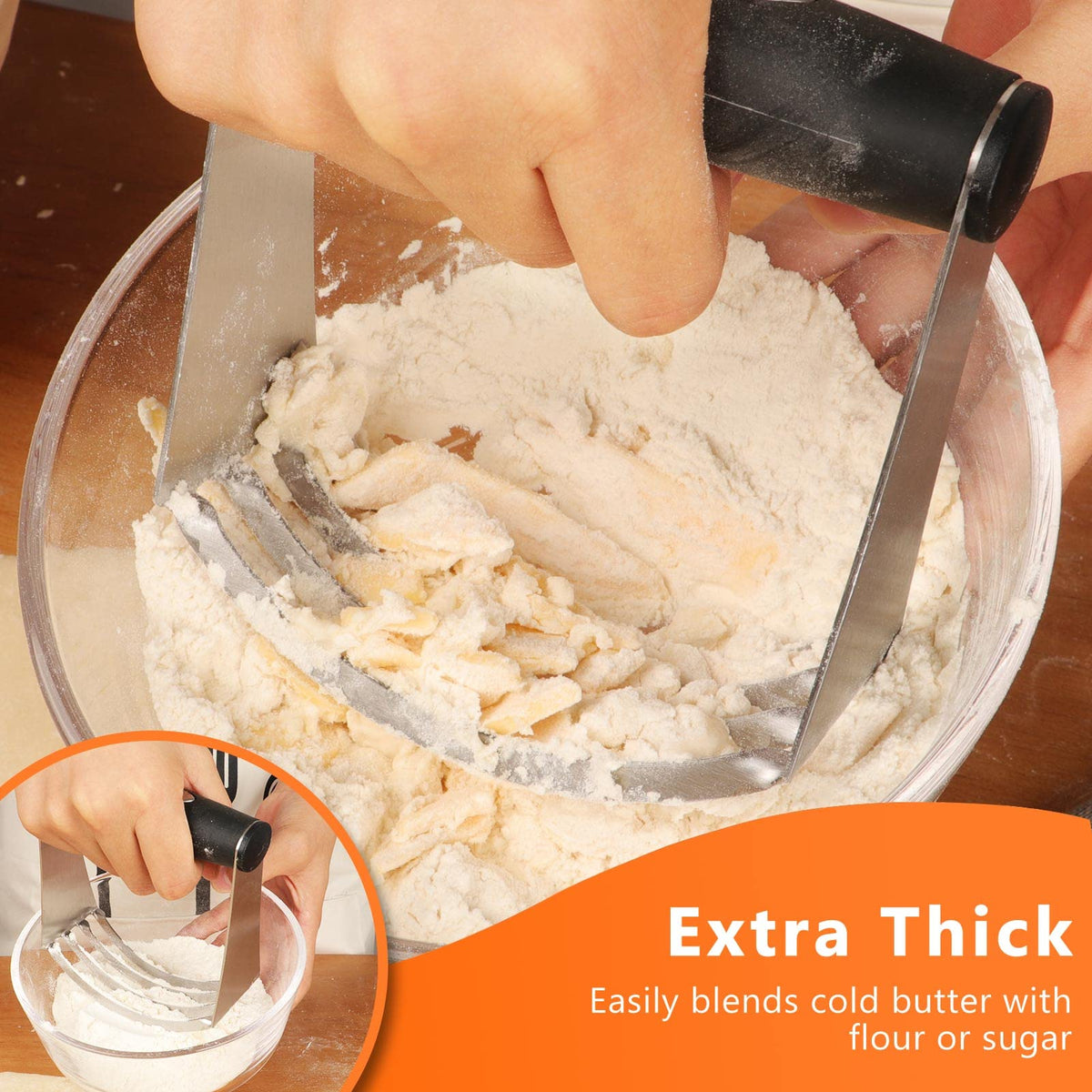 HULISEN dough blender with curved blades for easy butter incorporation
