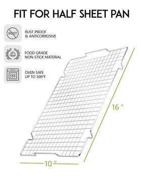HULISEN half-sheet pan compatibility 16x10 shows perfect fit for standard baking sheets