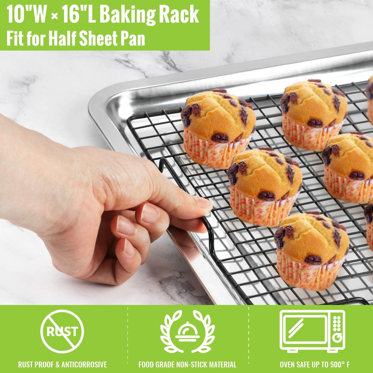 HULISEN 16x10 half-sheet pan fit for versatile placement.