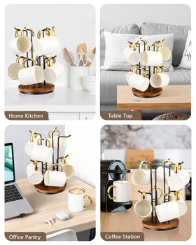 HULISEN mug tree easy assembly in under a minute for quick setup.