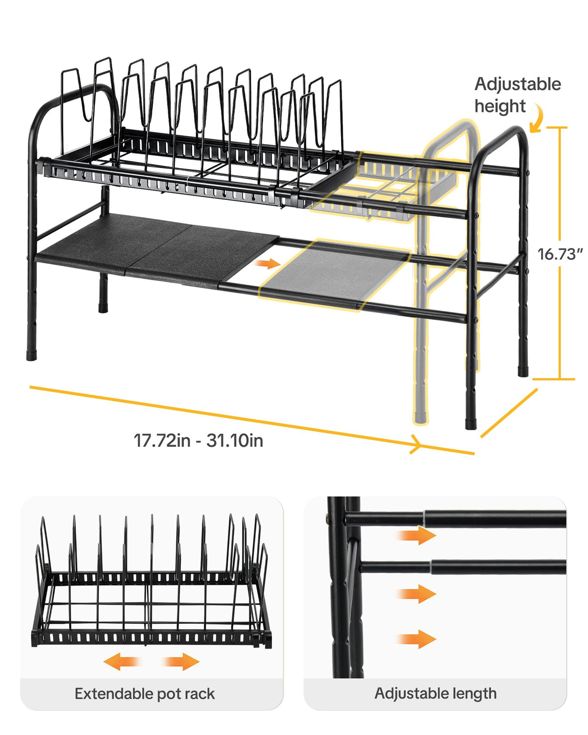 HULISEN divider-system with adjustable dividers for flexible cookware sizing.