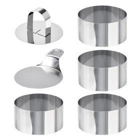 HULISEN round cake ring mold 3in set for precise portions and professional plating.