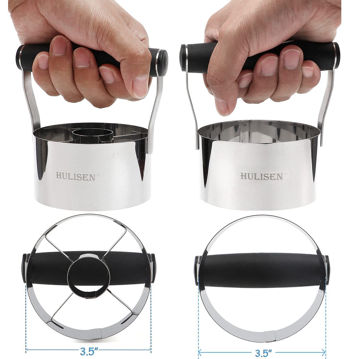 HULISEN small 1.2-inch biscuit cutter pair for mini treats