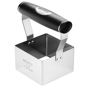HULISEN square biscuit cutter 2.75 inch with soft grip handle for easy thick dough cutting.