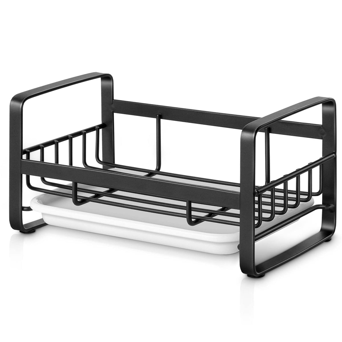 HULISEN stainless steel soap dispenser caddy for tidy countertops and quick access.
