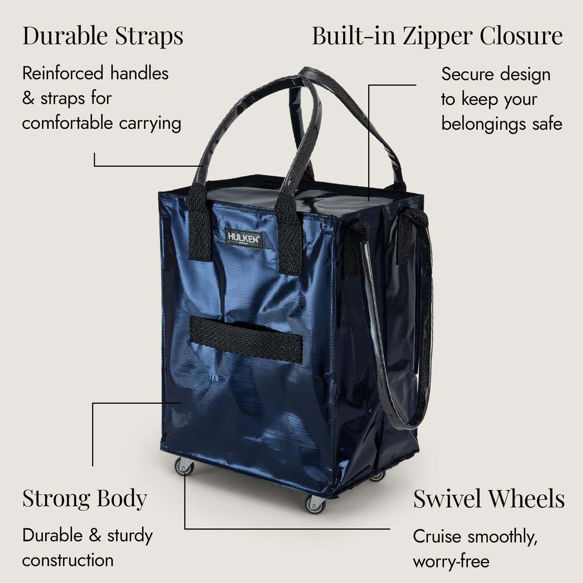HULKEN bag carries up to 66 lb for heavy shopping trips