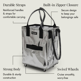 HULKEN interior space with groceries, versatile for work and shopping.