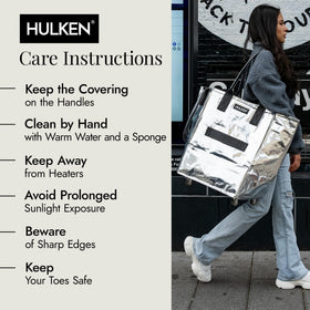 HULKEN bag with unbreakable handles, ergonomic grip for lifting.