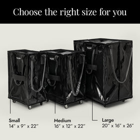 HULKEN rolling tote with reinforced handles for easy transport.