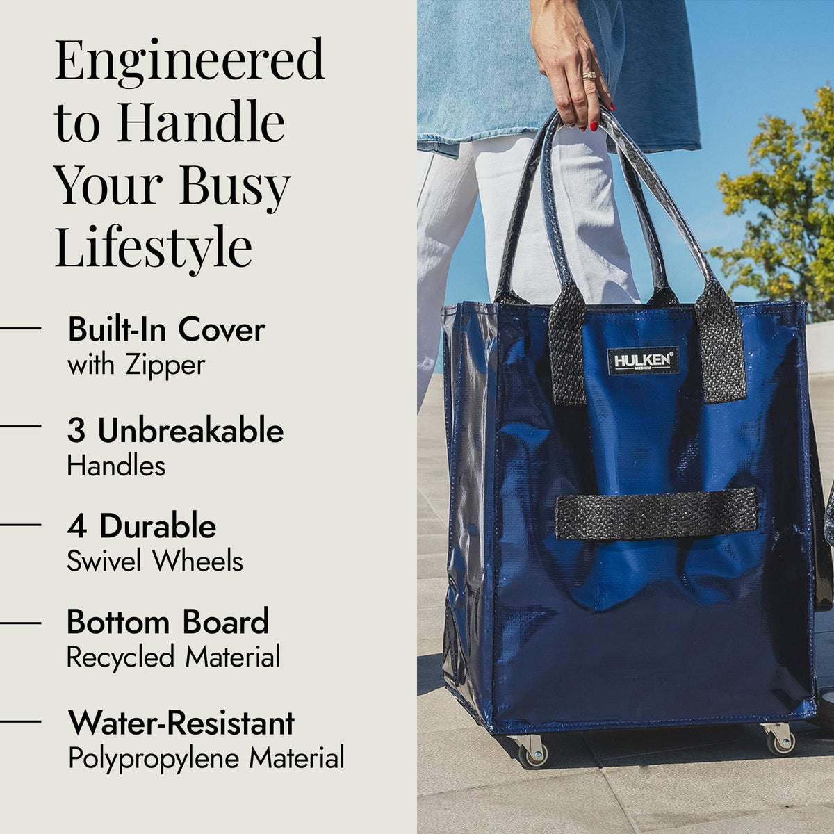 HULKEN unbreakable ergonomic handles reduce strain during hauling