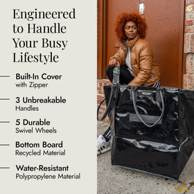 HULKEN bag in water-resistant fabric protects contents during travel.