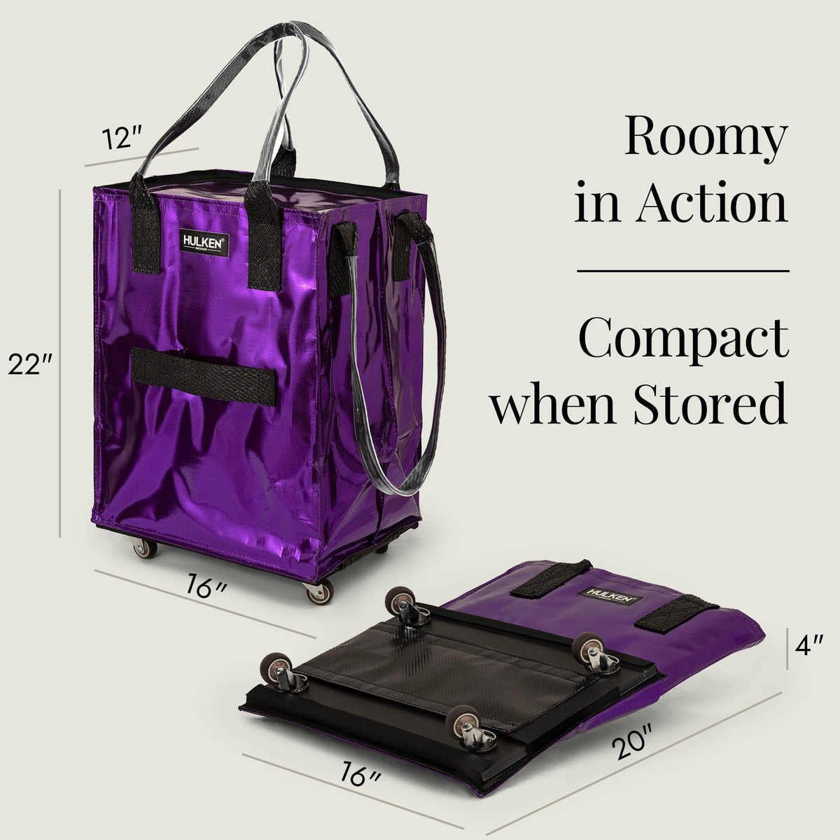 HULKEN bag with zipper cover secures items and reduces exposure.