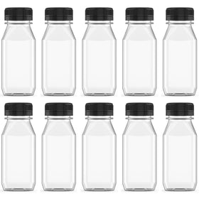 Hulless 4 oz bottle with black lid, crystal-clear and leak-proof for on-the-go drinks.