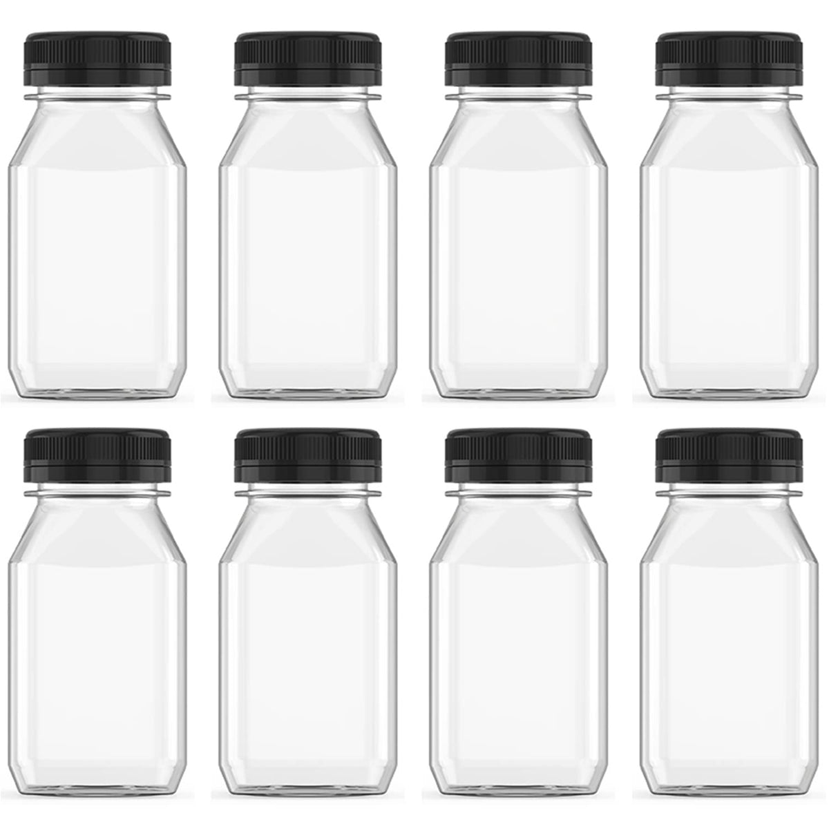 Hulless 8oz bottle with clear body, ideal for quick beverage identification on the go.