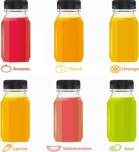 Hulless BPA-free juice bottle, small and convenient for portion control.
