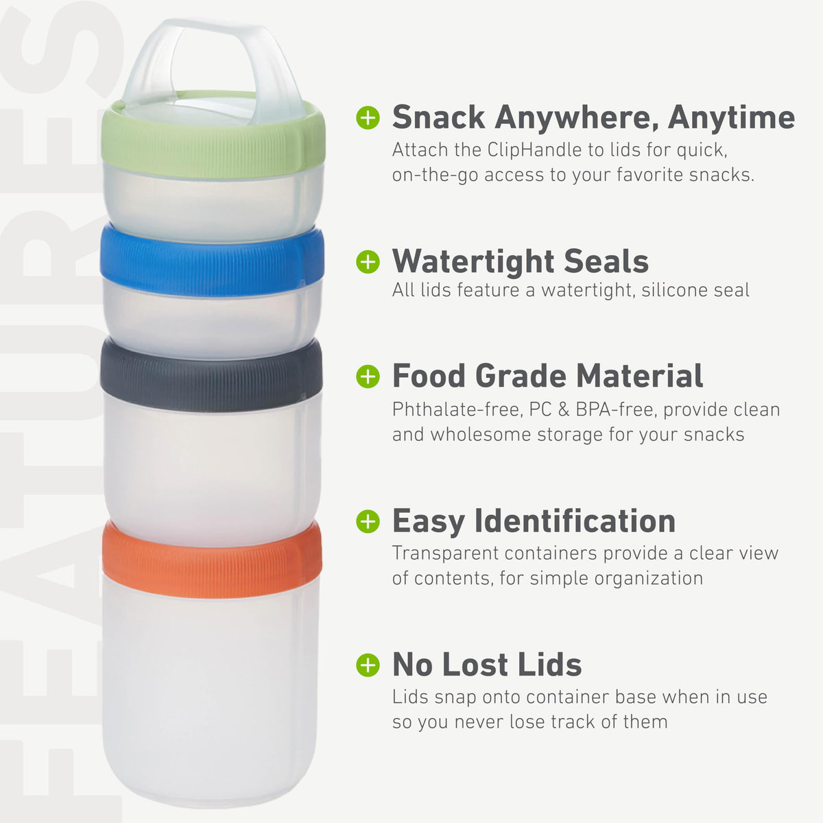 Humangear STAX uses FDA food-safe materials for daily use and safety.