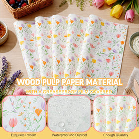 Humyoun Wildflower wax paper desserts sheets keep treats tidy and fresh.