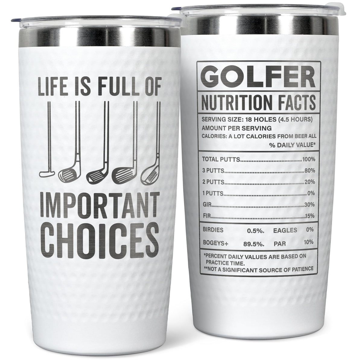 HUNIGIFT 20oz golf tumbler on the course with ergonomic grip for on-the-go hydration.