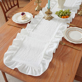 HunnmingRe cotton table runner soft texture creates warm home ambiance
